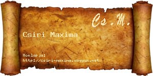 Csiri Maxima névjegykártya